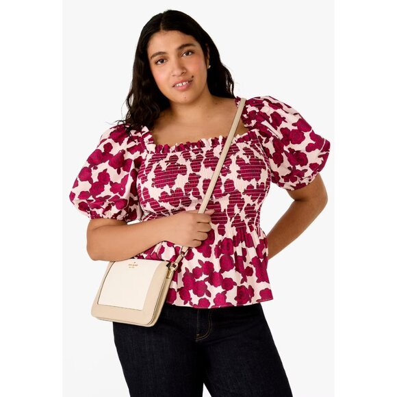 New Kate Spade Lena Colorblock Double Compartment Crossbody Light Sand Multi - Picture 4 of 6